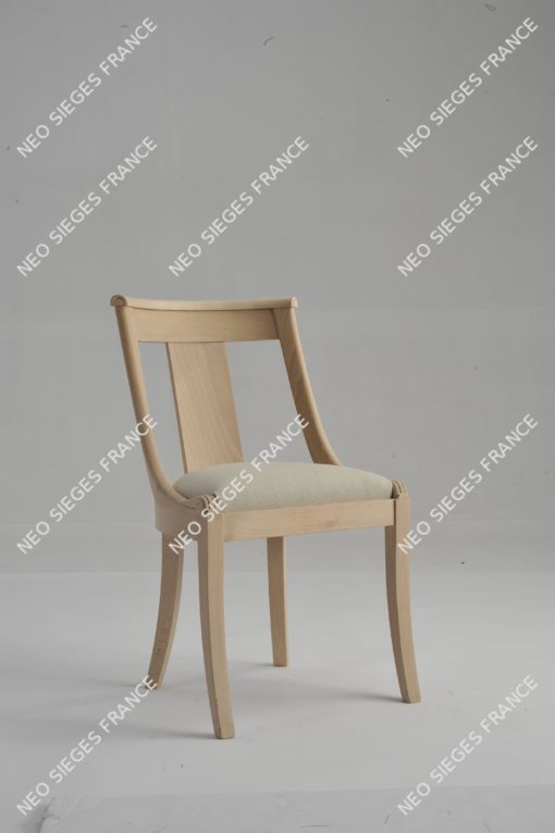 Chaise hotte droite palemette châssis garnir en lin réf. 1050