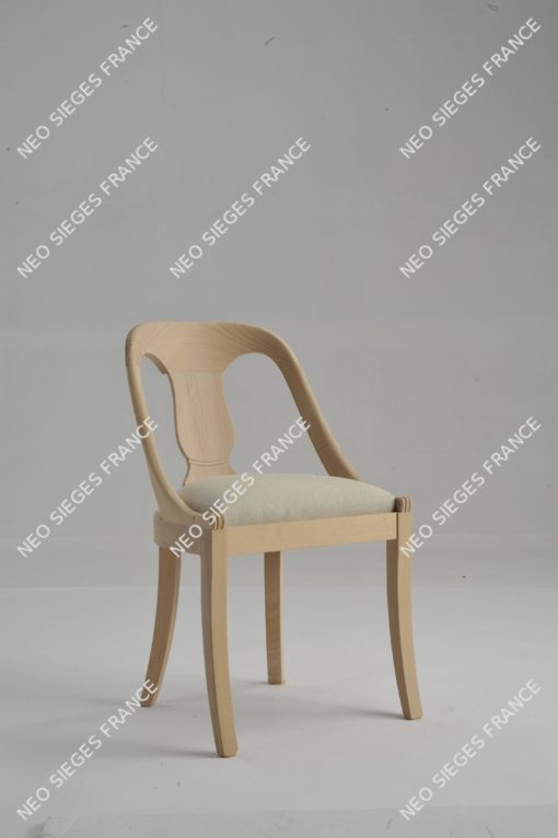 chaise hotte ronde châssis garni en lin réf. 1052