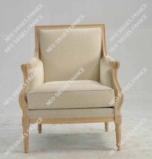 Bergère jacob transition garnie en blanc lin réf. 3305