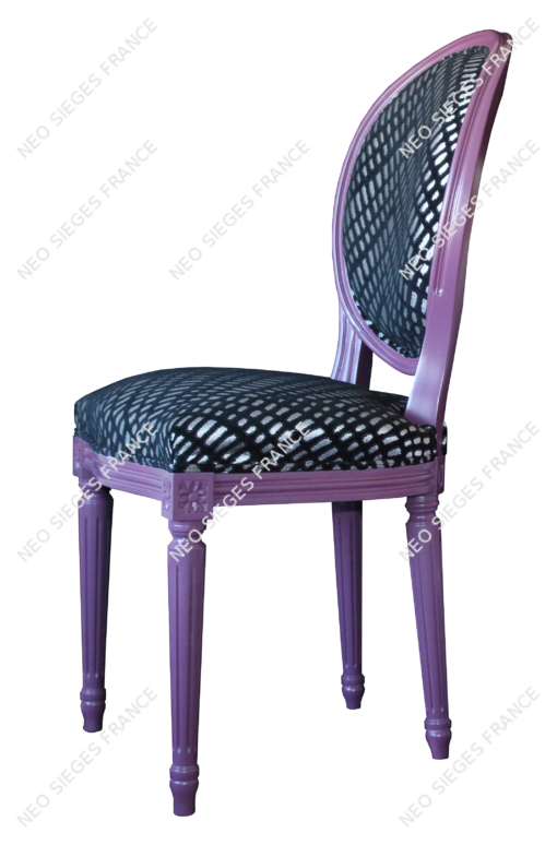 Chaise Médaillon 1320 garnie violette